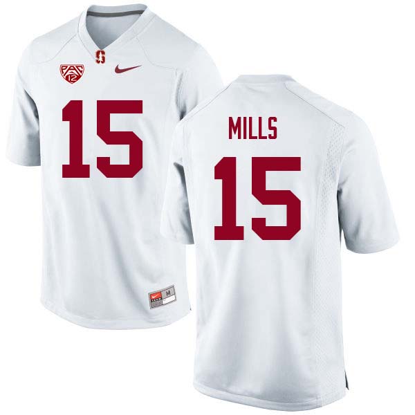 Men Stanford Cardinal #15 David Mills College Football Jerseys Sale-White